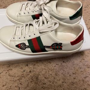 Gucci arrow women sneakers 37 green red rhinestone